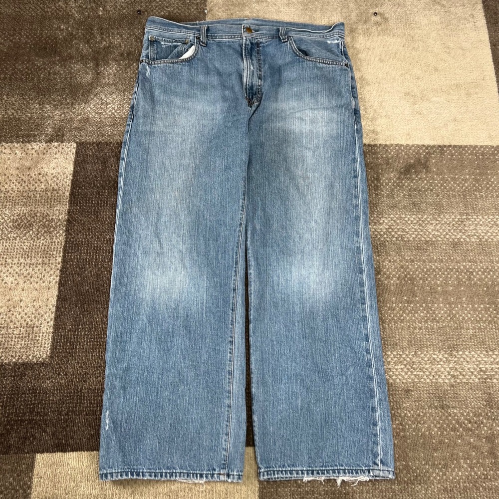 Polo Ralph Lauren Thompson Mens Baggy Jeans Blue 38x30 Distressed Wide Leg